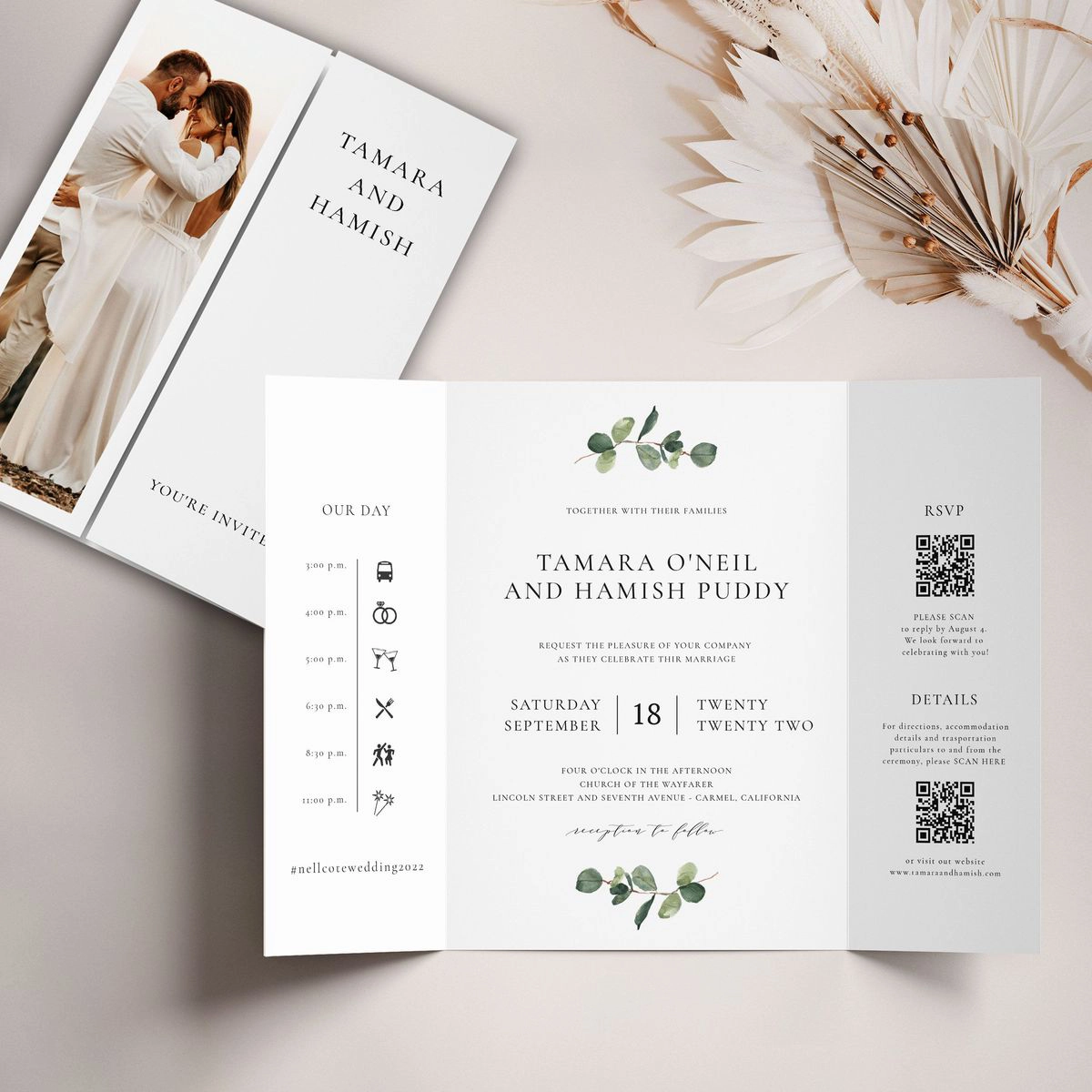 Minimalist Wedding Program Card